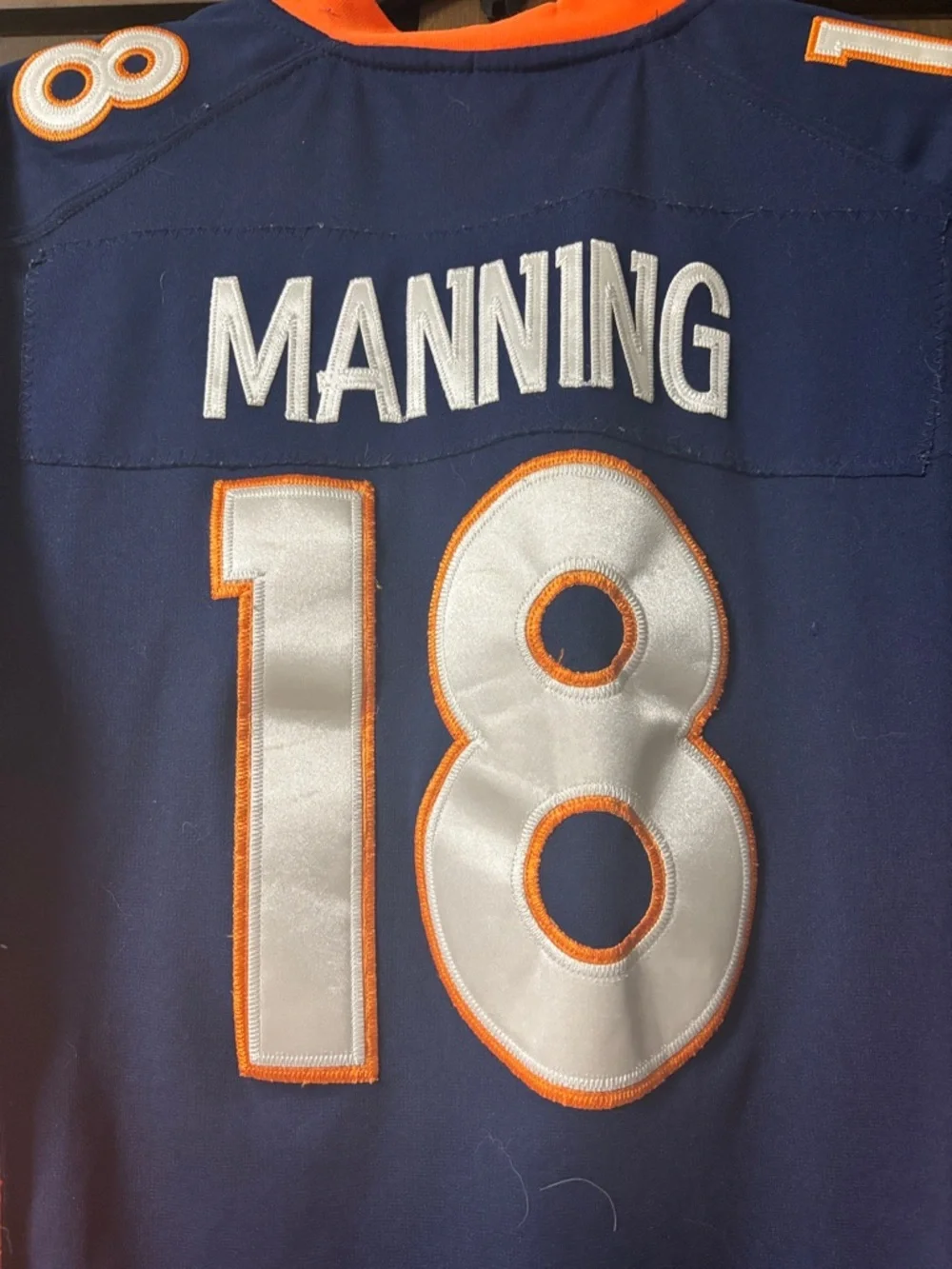 Denver Broncos Peyton Manning NFL Nike Navy and Orange Football Jersey #18
